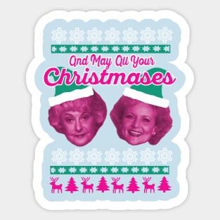 Golden Christmas Bea White Sticker